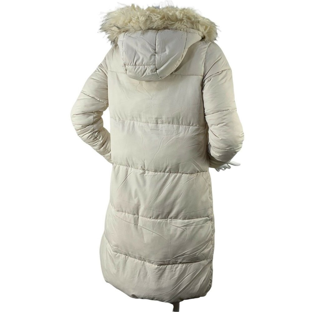 Rachel Parcell Coat Womens Sz Small Cream Puffer Faux Fur Hooded Msrp $228 Nwot - Picture 4 of 10
